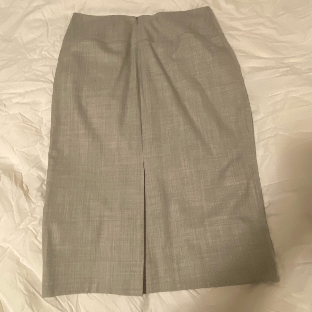 J. Crew light grey, Super 120s pencil skirt